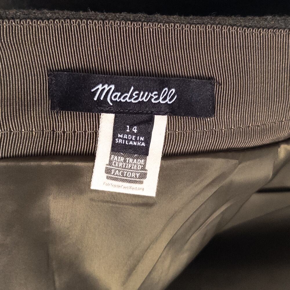Madewell Heather Green Wool Blend Cargo Mini Skirt Size 14 - Picture 6 of 7
